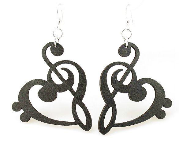 Treble Clef Heart Earrings # 1109