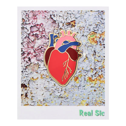 Anatomical Heart Pin - Realistic Heart Enamel Pin