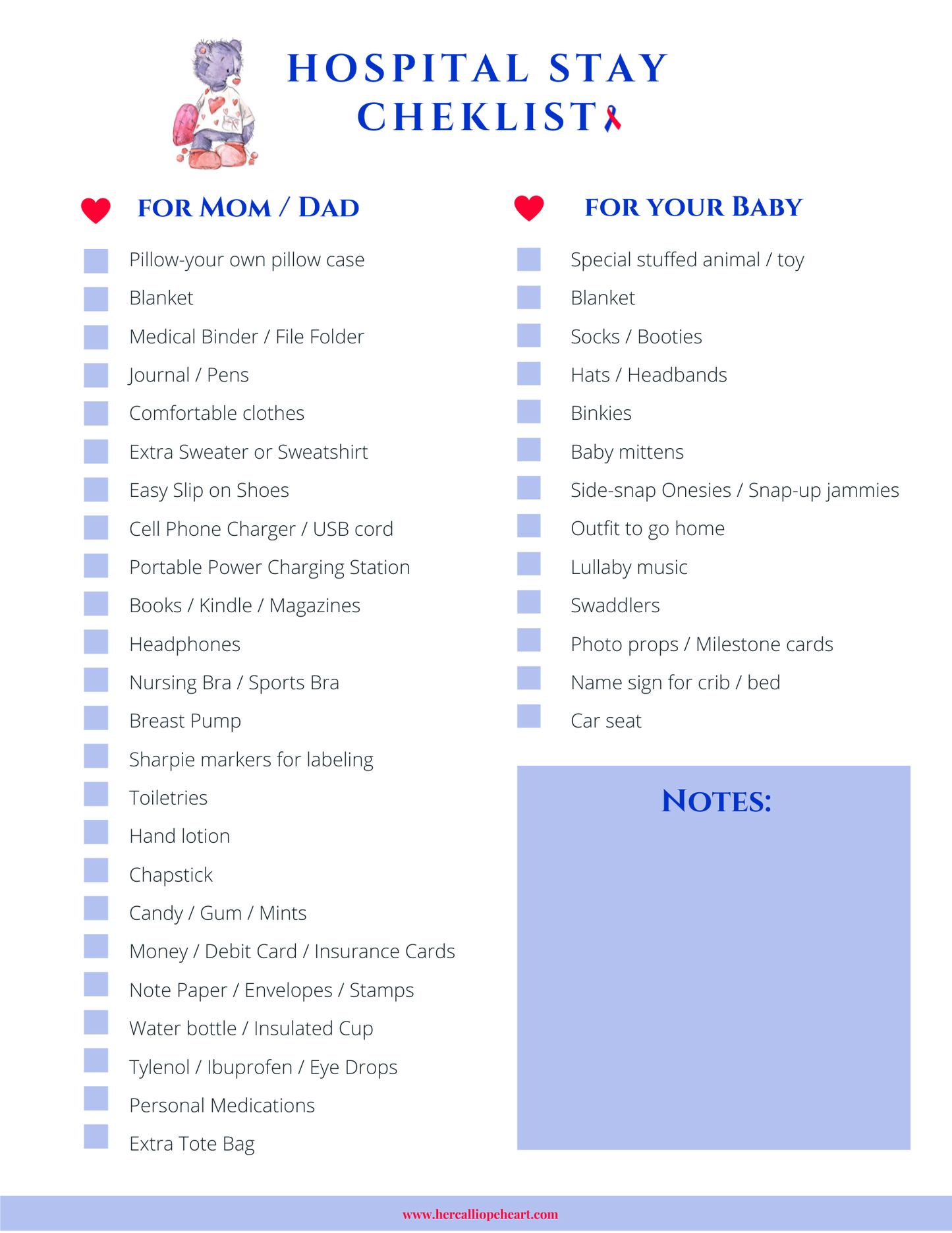 Hospital Checklist-CHD